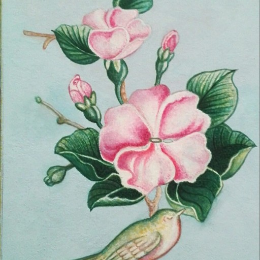 تابلو نقاشی  ایرانی گل و مرغ
