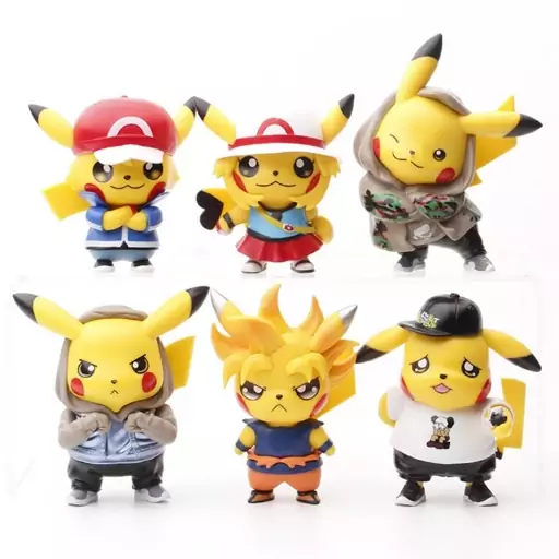 اکشن فیگورهای پیکاچو (پوکمون) Pikachu Action figure Pokemon مجموعه 6 عددی