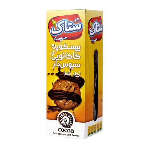 بیسکویت کاکائویی سبوس دار چند غله ستاک 370گرم