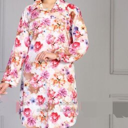 مانتو زنانه جلو دکمه گلدار جنس نخ خارجی بدون آبرفت درجه یک مناسب سایز38تا46 در طرح و رنگ های جذاب و قشنگ 