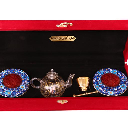 پک هدیه زعفران طلای سرخ ازان با برند کهرود تولید روستای ازان میمه اصفهان