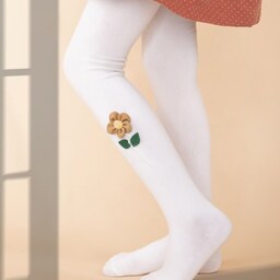 جوراب شلواری دخترانه مدل تک گل