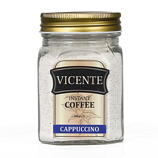 قهوه کاپوچینو 200 گرمی شیشه ای VICENTE