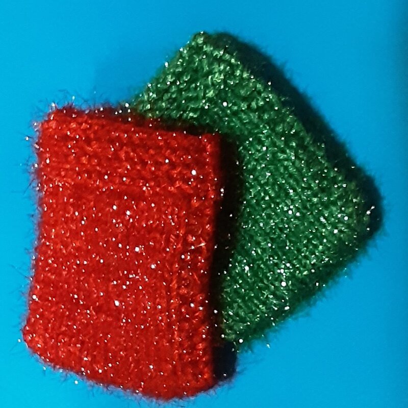 پک 2 عددی،کیف بافتنی هدیه ،( مخصوص گذاشتن هدیه)، رنگ: قرمز و سبز