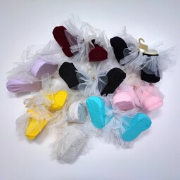 جوراب نوزادی لبه توری در رنگبندی متنوع و جذاب ( پا خور شیک و ناز)