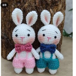 عروسک دستباف خرگوش های زوج کوچولو 