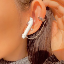 گوشواره آویز نگهدارنده ایرپاد استیل رنگ ثابت و ضد حساسیت بدون‌نیاز به سوراخ گوش