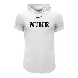 تیشرت کلاه دار سفید طرح nikeمدلw4757