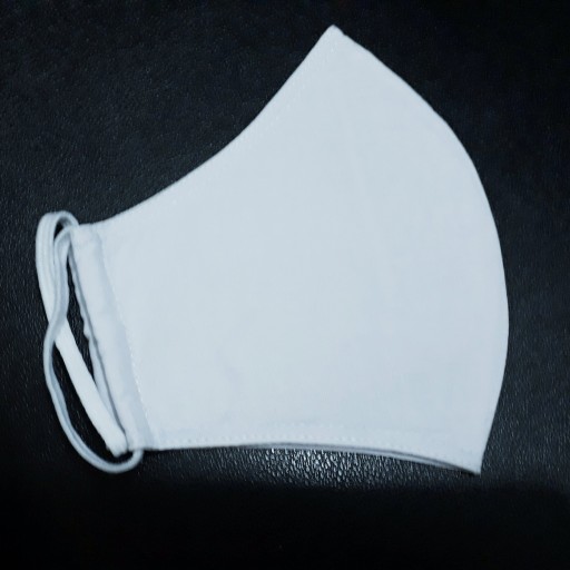 ماسک پارچه ای بزرگ پک 3تایی قابل شستشوی پرفروش پارچه ای نخی مرغوب سفید دولایه(طول 14عرض 15)