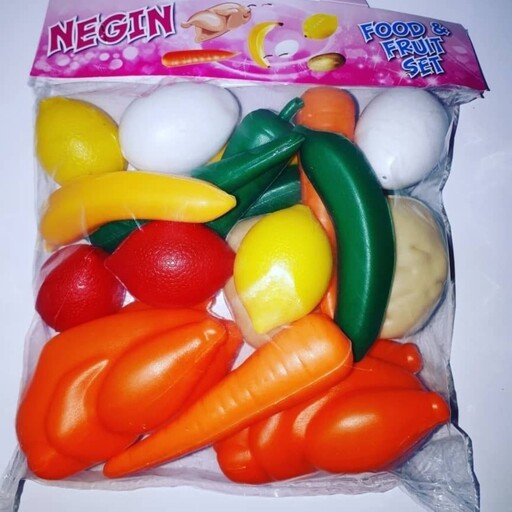 اسباب بازی میوه و سبزیجات پلاستیکی و ساده