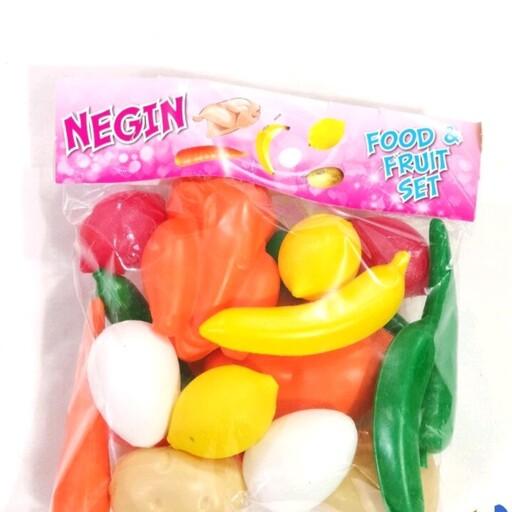 اسباب بازی میوه و سبزیجات پلاستیکی و ساده
