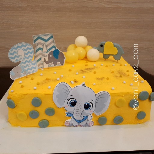 کیک تولد با تم فیل
