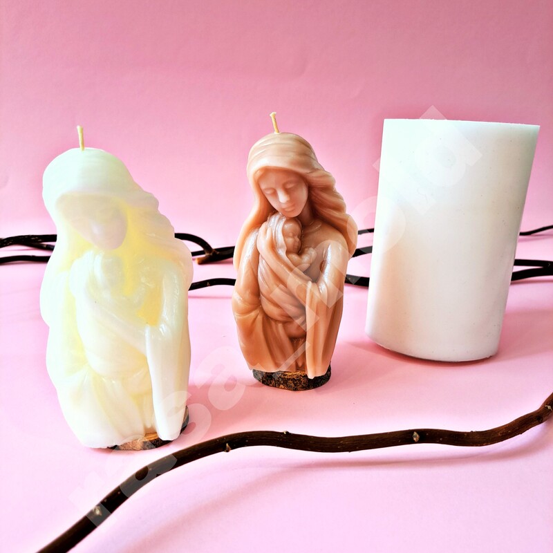 قالب سیلیکونی شمع آغوش مادر مناسب شمعسازی صابون سازی رزین مجسمه سازی