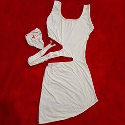 لباسخواب زنانه جذب برند لاو مناسب سایز38تا 40رنگ سفید به همراه شورت لامبادا کدL1984