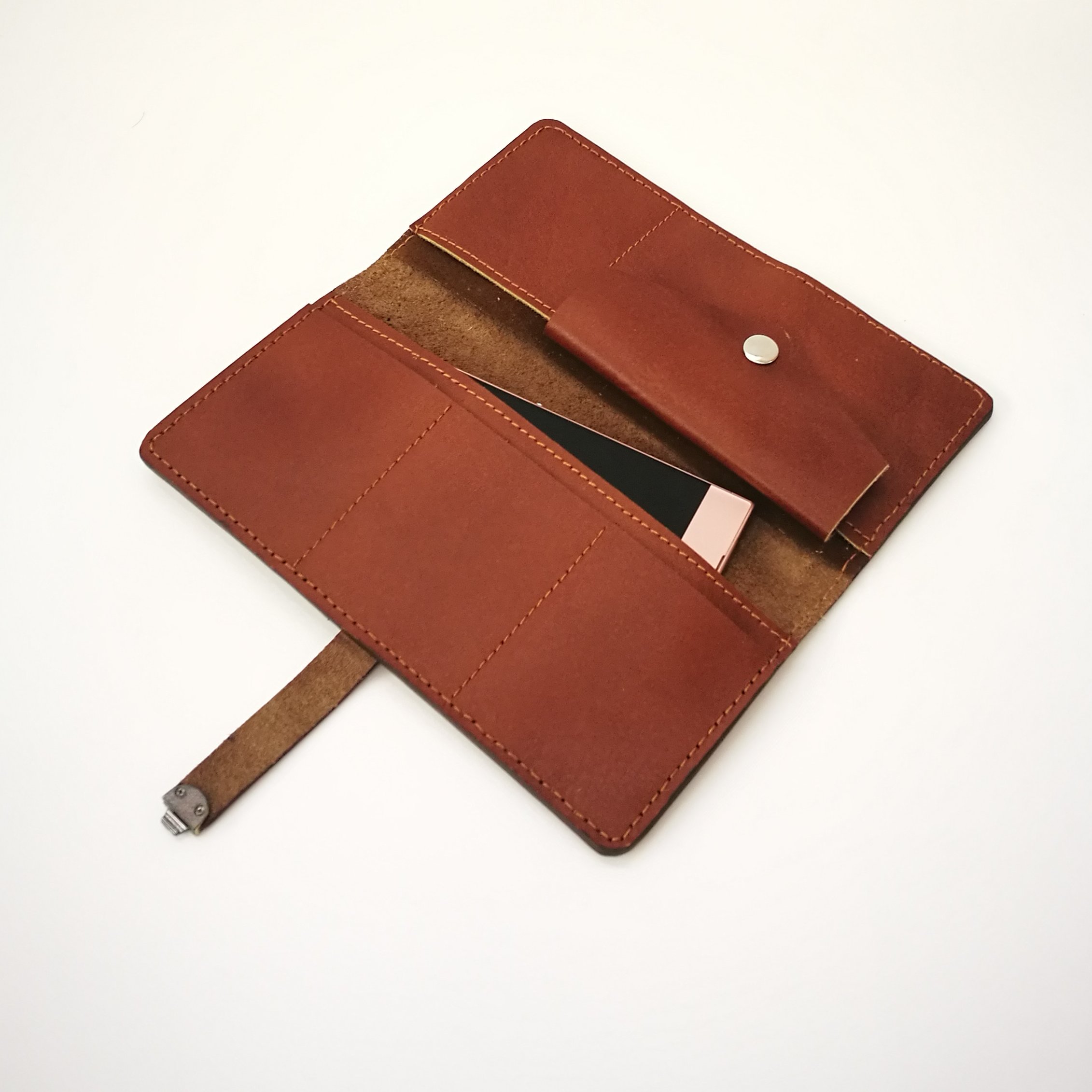 کیف پول دو لت چرم طبیعی(دستدوز)