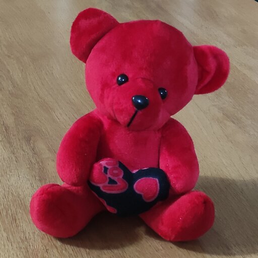  ولنتاین عروسک خرس طرح  قلب به دست  قرمز 25 سانتی  عروسک عشق، هدیه، گیفت