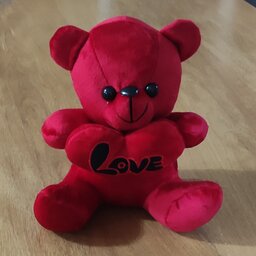 ولنتاین عروسک خرس قرمز طرح  لاو  30 سانتی  ویژه  طرح عشق