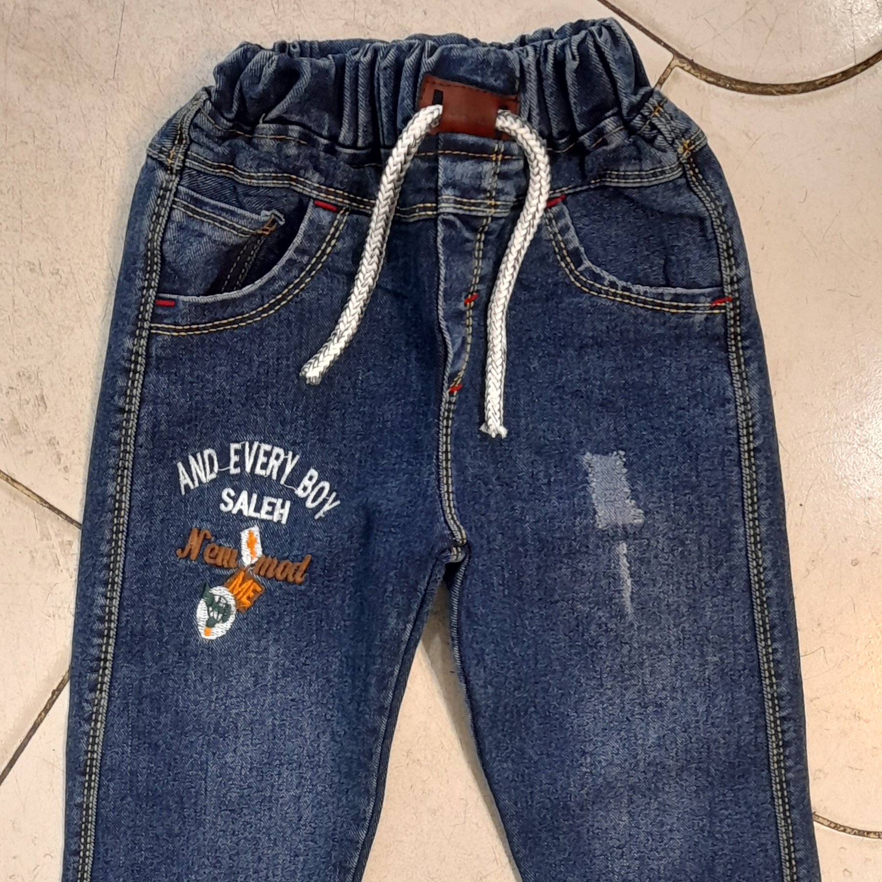 شلوار جین بچگانه سایز 65 تا 90.رنگ ابی.برند صالح.موجود