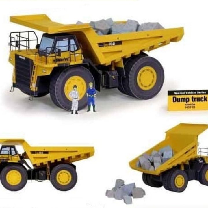 ماکت ماشین آلات در رنگ های مختلف جنس مقوا با تمام جزئیات