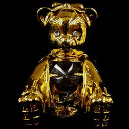 مجسمه دکوری طرح خرس سایز کوچک رنگ طلایی 
