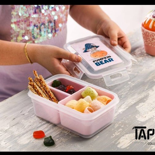 ظرف غذا دو خانه درب چفتی کودک تاپکو