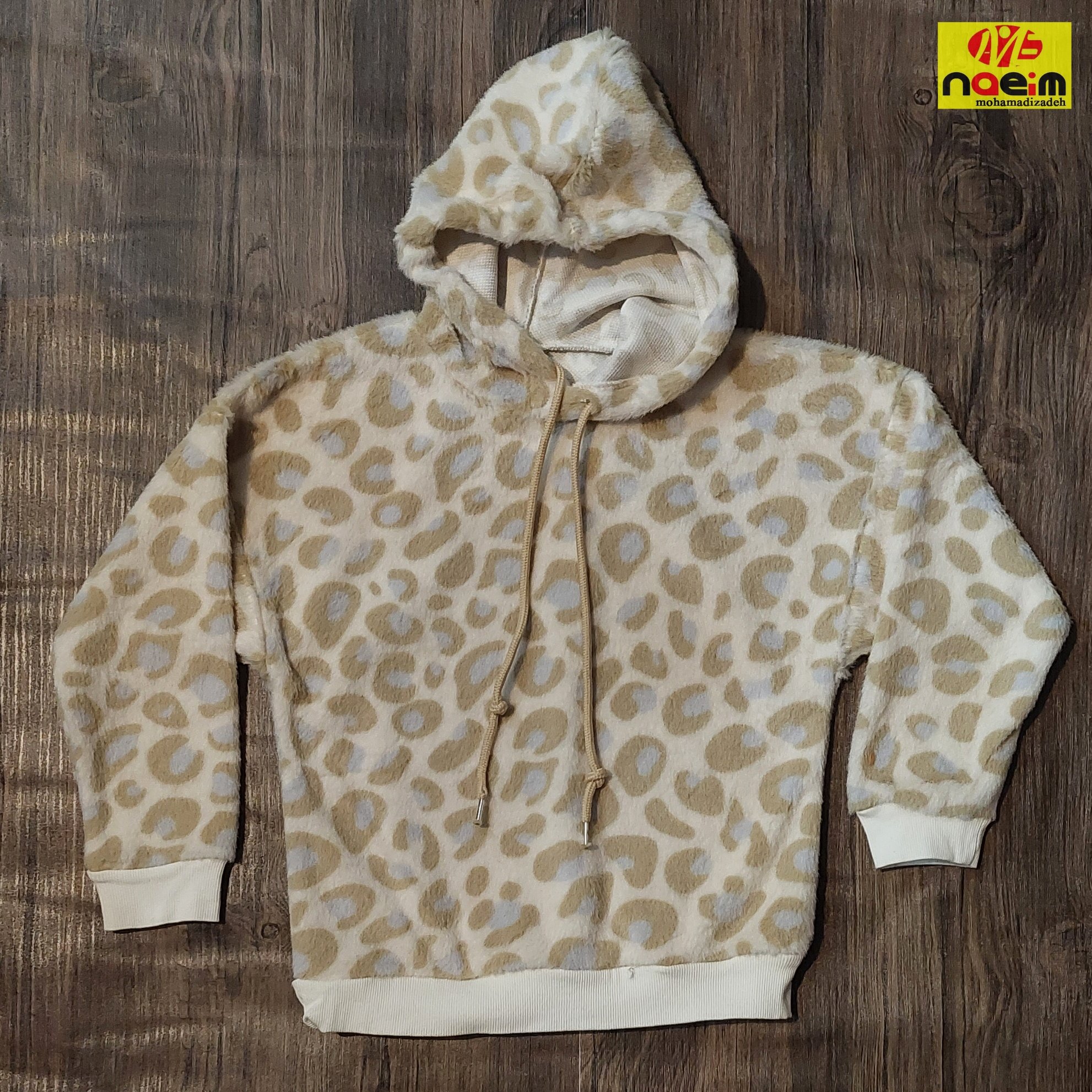هودی تدی پلنگی دخترانه سایز 50-55