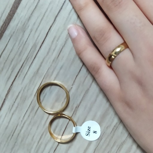 انگشتر حلقه رینگ طلایی و نقره ای و مشکی و هولوگرامی استیل رنگ ثابت