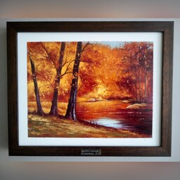 تابلو نقاشی رنگ روغن پاییز ی