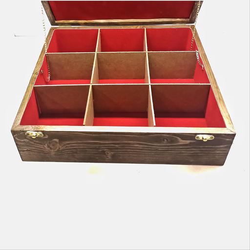 جعبه چای کیسه ای یا شکلاتخوری گلیم و چوب دستساز