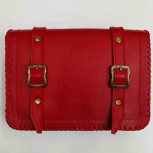 کیف چرم دستدوز مدل اطلس سرخ