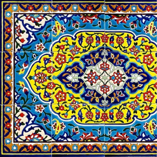 کاشی هفت رنگ 60×80 سانتیمتر طرح گل و اسلیمی و ترنج