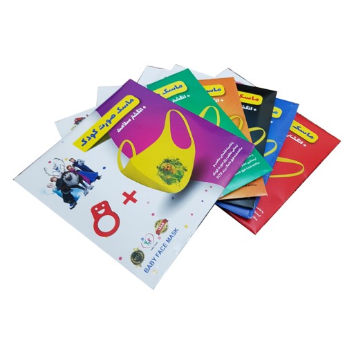 ماسک پارچه ای کودک به همراه انگشتر سلامت در 6 طرح مختلف بسته 25 عددی