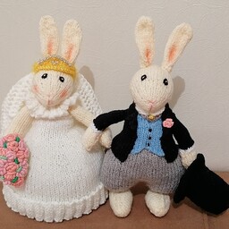خرگوش عروس و داماد مناسب برای هدیه دادن   مناسب برای تزئین جهیزیه دختر خانوما