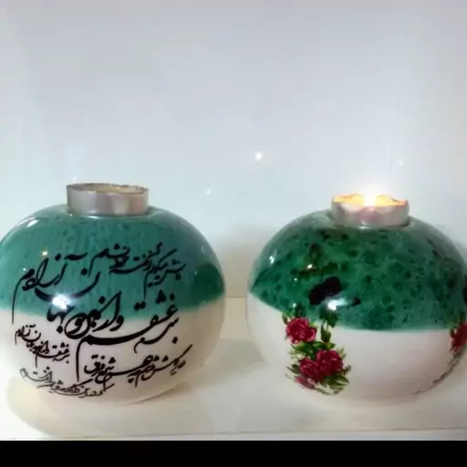 جا شمعی سرامیکی گرد