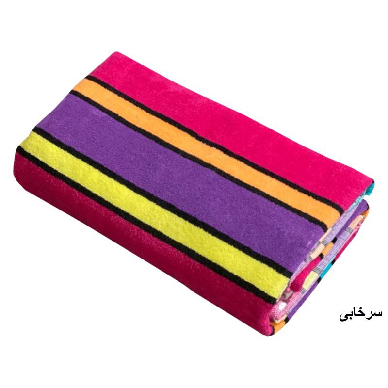 حوله حمامی طرح راه راه سایز 160 در 100 سانتیمتر