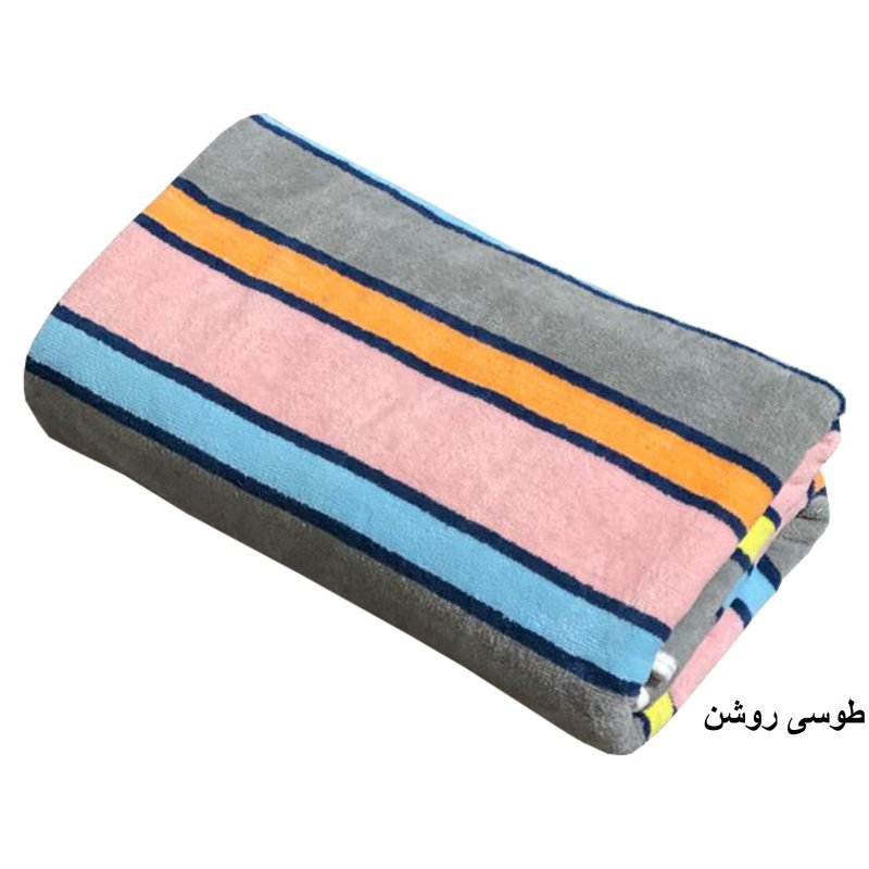 حوله حمامی طرح راه راه سایز 160 در 100 سانتیمتر