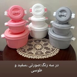 قابلمه سه عددی پلاستیکی درب دار در 3 سایز مختلف در پلاسکو دهقان 