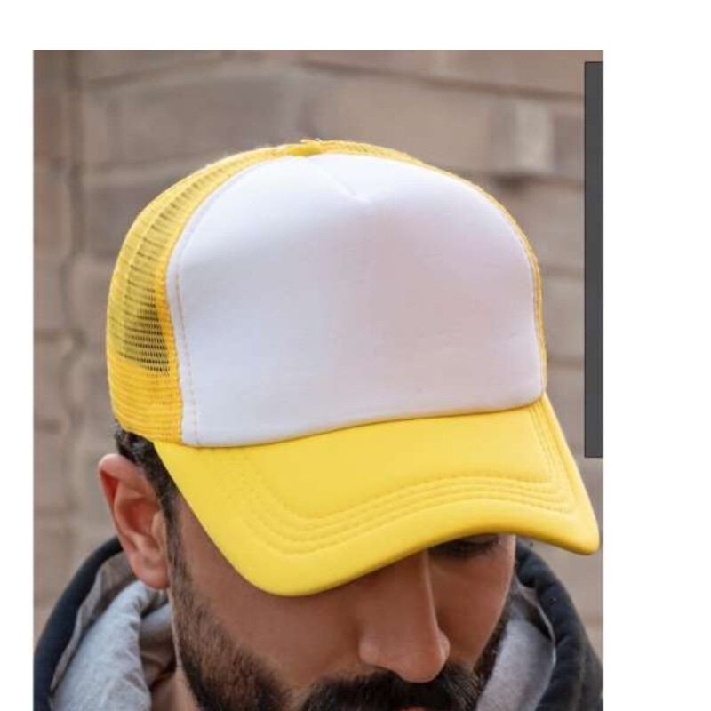 کلاه کپ پشت تور رنگ زرد