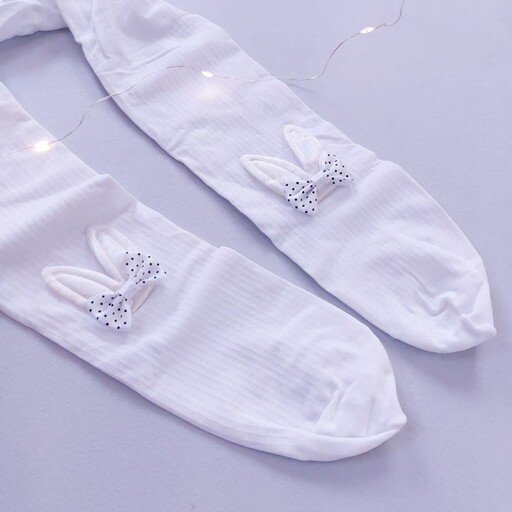 جوراب شلواری سفید در دو طرح
