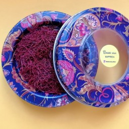 زعفران سرگل بهارکالا یک مثقال صادراتی قوطی فلزی