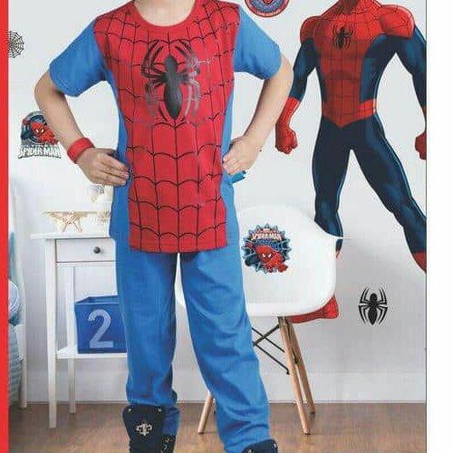 تیشرت شلوار پسرانه طرح مرد عنکبوتی سایزبندی 5 تا 8 سال کد 33108