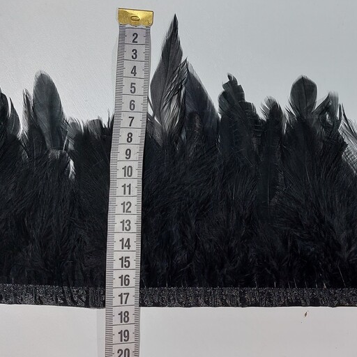 نوار پر خروسی رنگ مشکی (بسته یک متری) ارتفاع  14 تا 17 سانت
