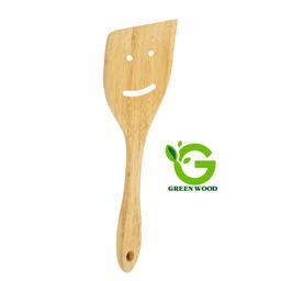 کفگیر آشپزی چوبی بامبو  طرح لبخند کد Gw40202010