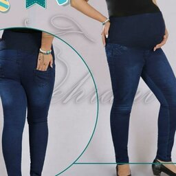 شلوار  جین بارداری کمرکش آبی پر رنگ و مشکی سایزبندی 