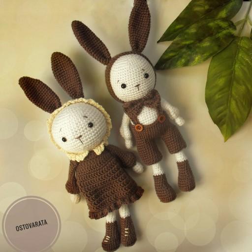 عروسک خرگوش قلاببافی دختر و پسر