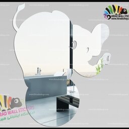 آینه دکوراتیو مولتی استایل، طرح فیل کوچولو،در دو رنگ طلایی و نقره ای، سایز 50 سانت