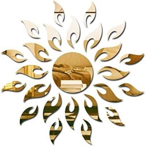آینه دکوراتیو  جنس مولتی استایل،طرح خورشید، قطر 60 سانت،در دو رنگ طلایی و نقره ای
