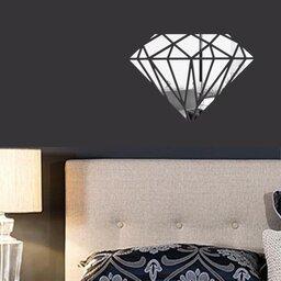 آینه دکوراتیو مولتی استایل طرح الماس دو رنگ طلایی و نقره ای
