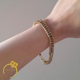 دستبند زنانه استیل طرح  کارتیر رنگ طلایی (8میل)