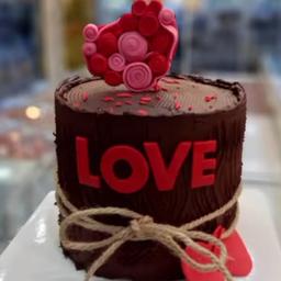 کیک تولد،ولنتاین، کیک با روکش گاناش و فوندانت